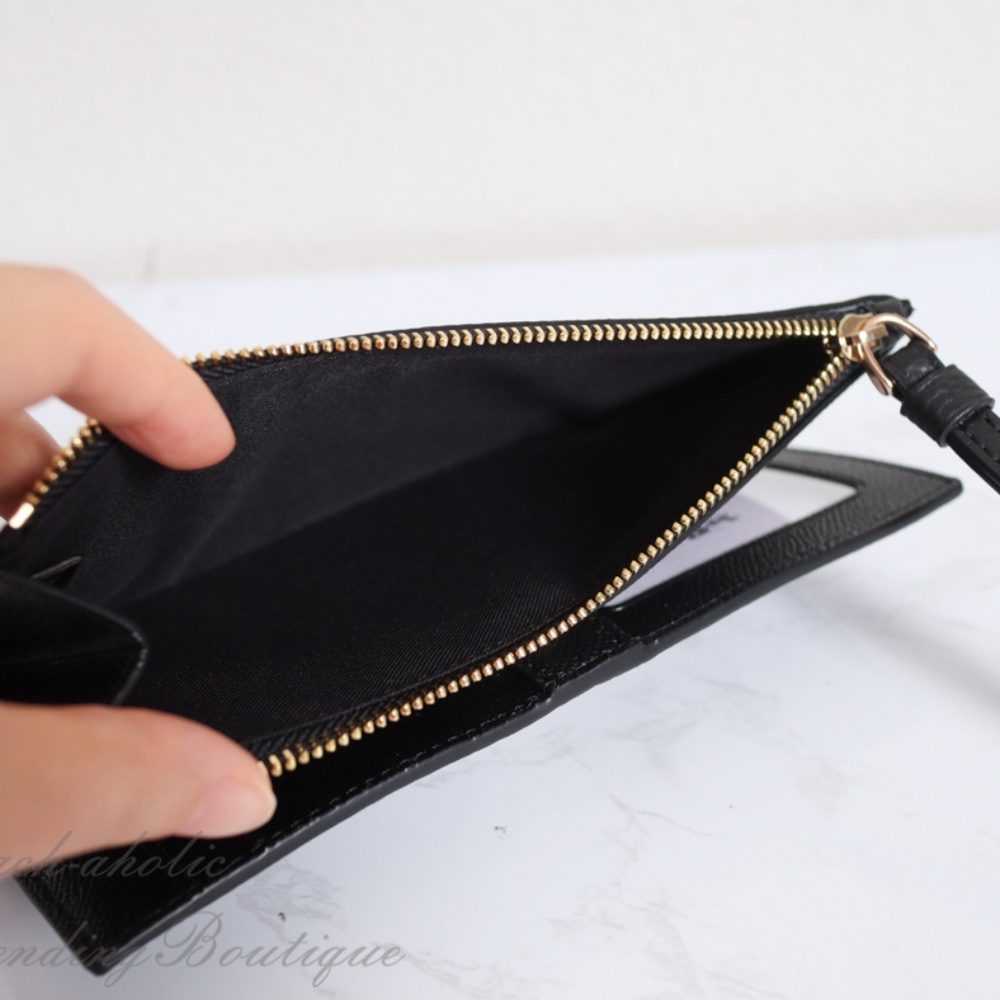 NWT Coach Pebble Leather Long Wallet in Black - Picture 6 of 7